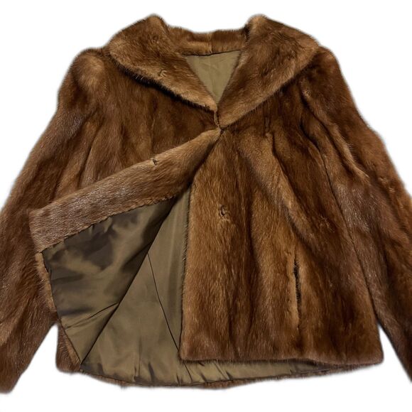 Womens Vintage Mink Fur Coat Brown XXL EUC - Picture 2 of 8
